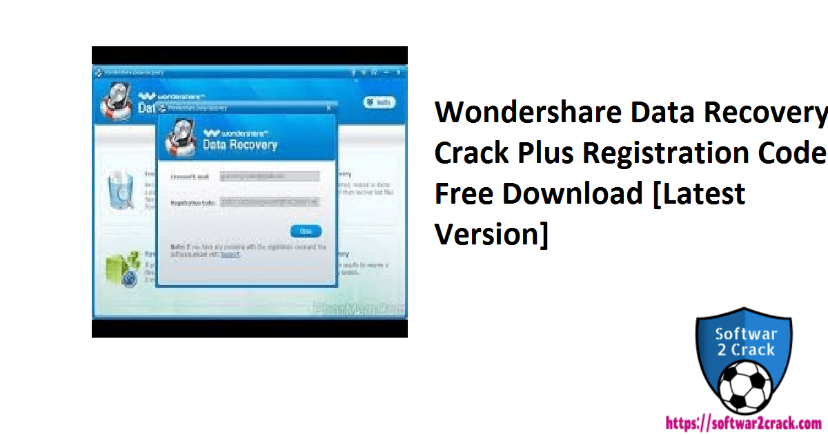 wondershare data recovery registration code and email